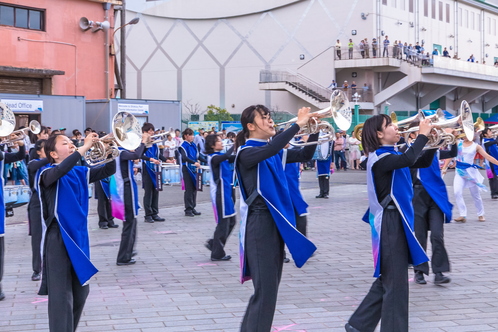 富士東高校の吹奏楽部のみなさん。Fuji Higashi HS Brass Band (May 3, 2018)